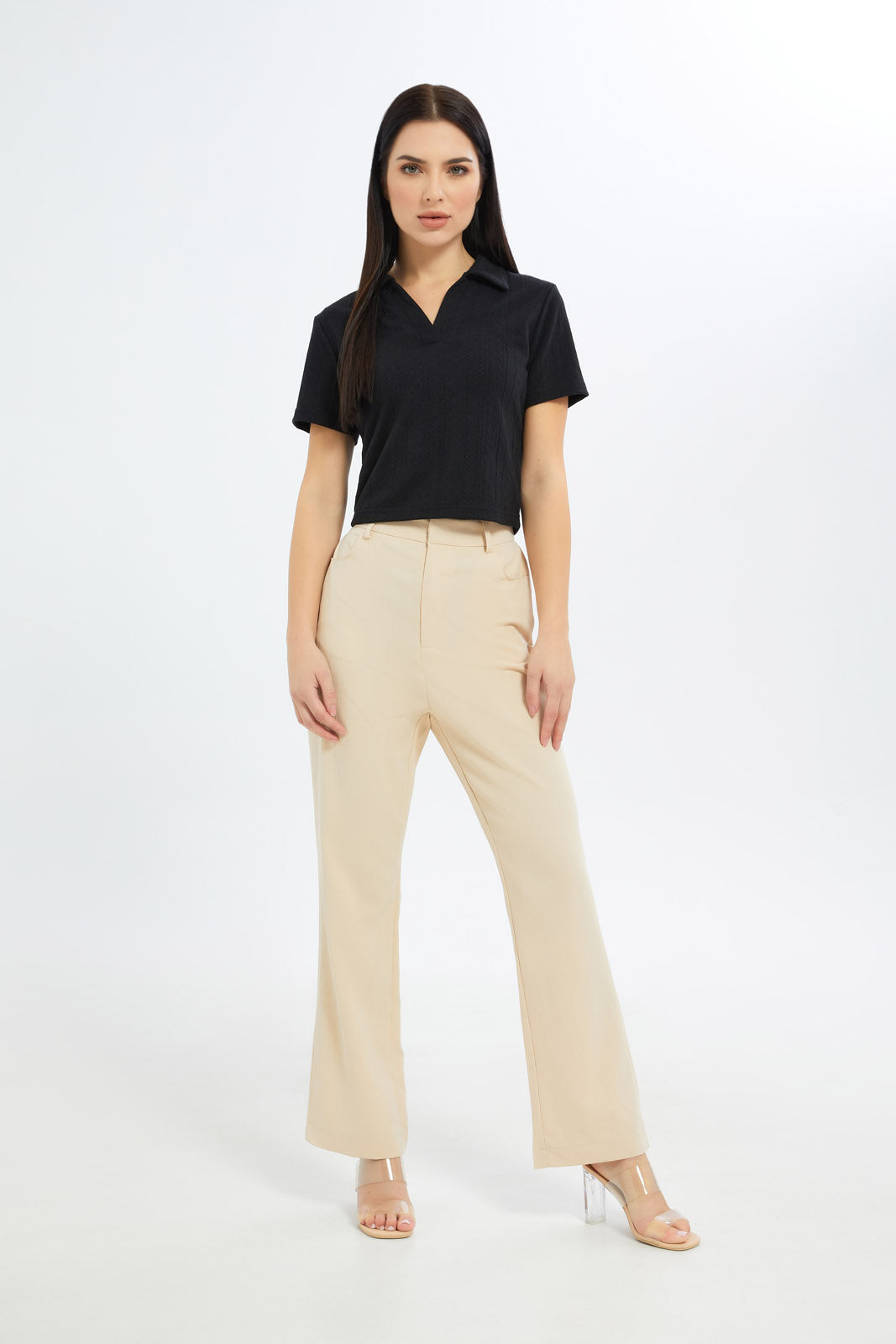 Redtag-Women-Black-Collared-Top-Category:Tops,-Colour:Black,-Deals:New-In,-Filter:Women's-Clothing,-H1:LWR,-H2:LEC,-H3:JYT,-H4:FJT,-LEC,-LEC-Tops,-New-In-LEC-APL,-Non-Sale,-S23C,-Season:S23C,-Section:Women-Women's-