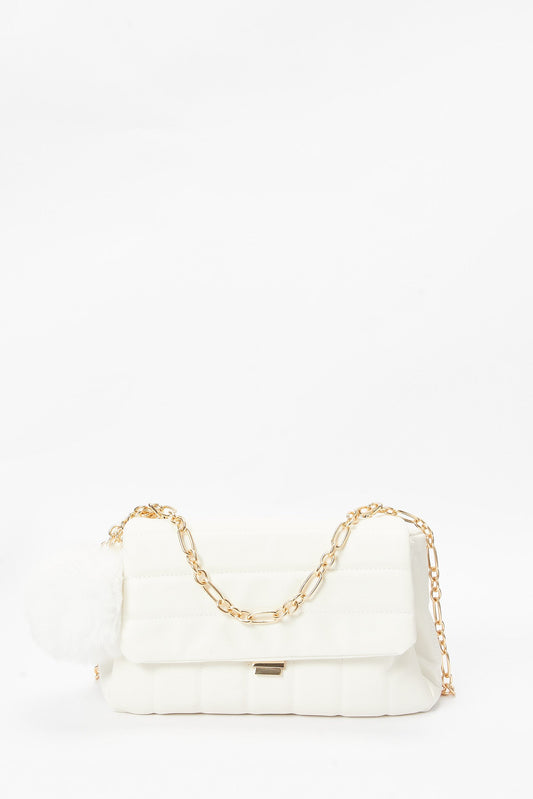 Redtag-White-Qulited-Crossbody-Bag-Category:Bags,-Colour:White,-Filter:Women's-Accessories,-New-In,-New-In-Women-ACC,-Non-Sale,-S23B,-Section:Women,-Women-Bags-Women-