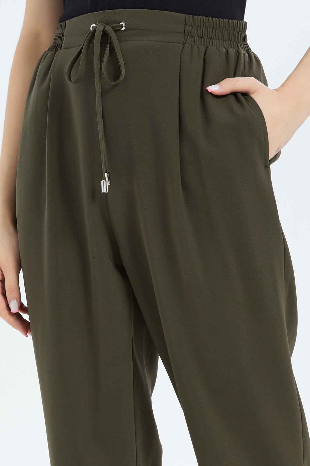 Redtag-Women-Tapered-Leg-Elasticated-Waist-Pants-Category:Trousers,-Colour:Olive,-Deals:New-In,-Filter:Women's-Clothing,-New-In-Women-APL,-Non-Sale,-S23B,-Section:Women,-Women-Trousers-Women's-
