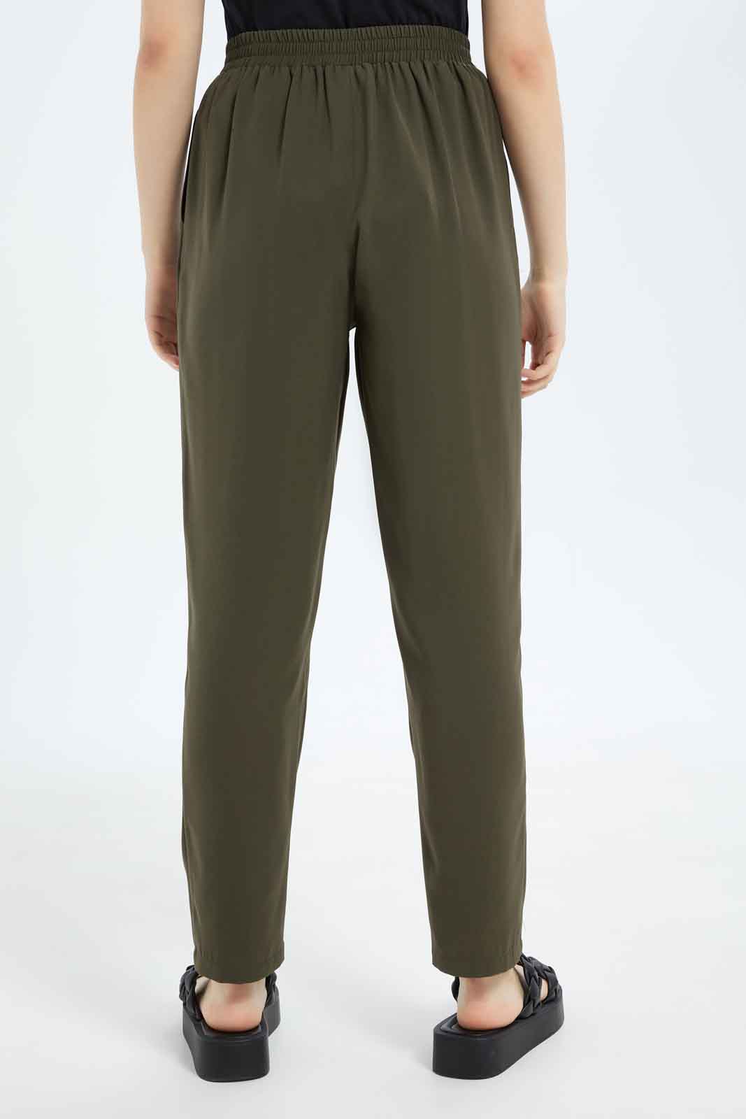 Redtag-Women-Tapered-Leg-Elasticated-Waist-Pants-Category:Trousers,-Colour:Olive,-Deals:New-In,-Filter:Women's-Clothing,-New-In-Women-APL,-Non-Sale,-S23B,-Section:Women,-Women-Trousers-Women's-
