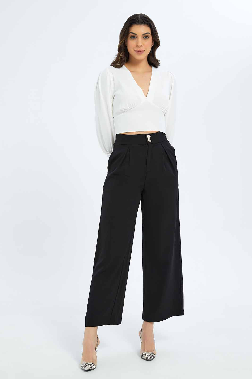 Redtag-Women-Button-Detail-Wide-Leg-Trouser-Category:Trousers,-Colour:Black,-Deals:New-In,-Filter:Women's-Clothing,-New-In-Women-APL,-Non-Sale,-S23B,-Section:Women,-Women-Trousers-Women's-