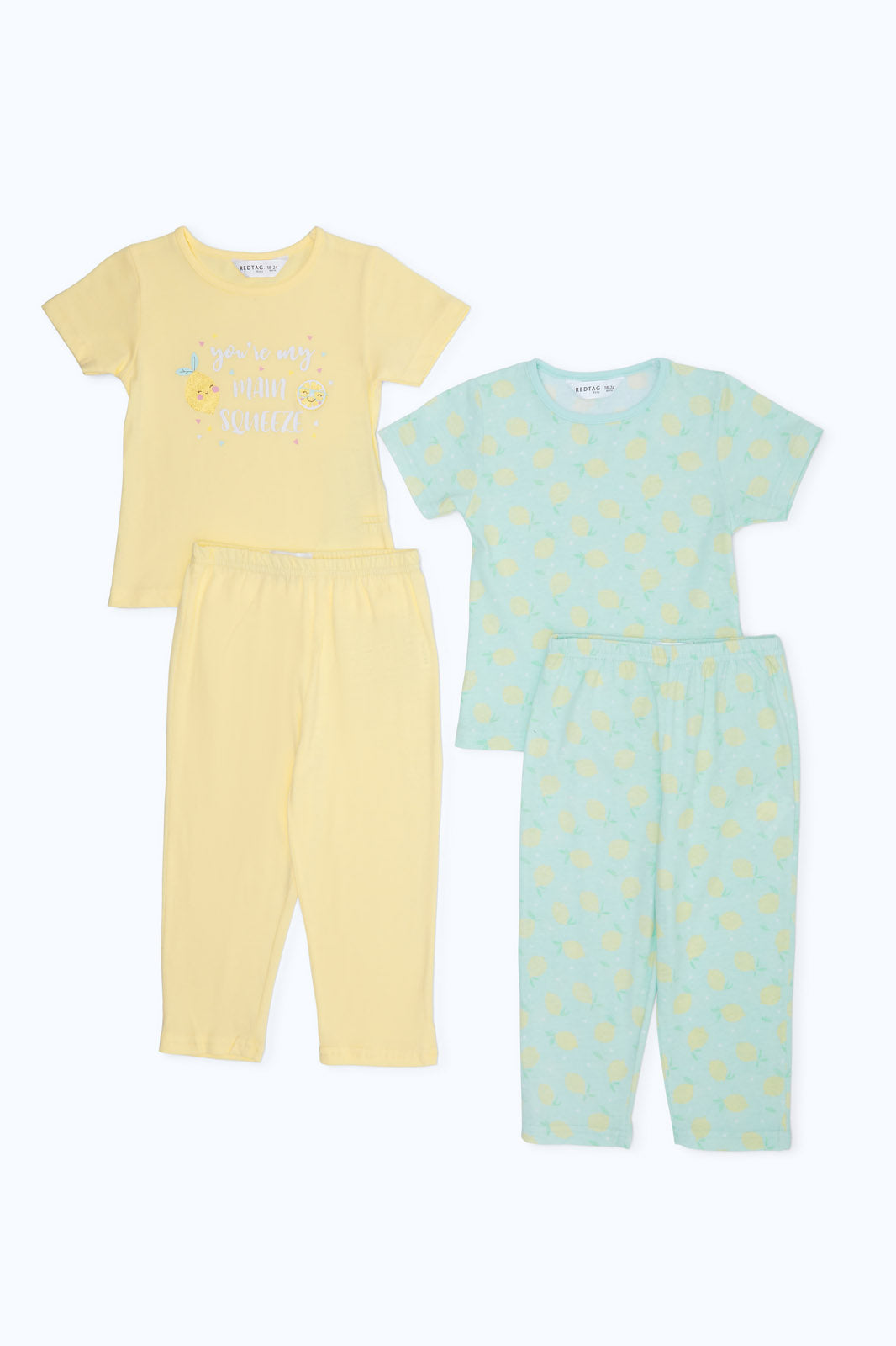 Redtag-Girls-Assorted-4Pc-Pack-Pyjama-Set-Category:Pyjama-Sets,-Colour:Assorted,-Deals:New-In,-Filter:Infant-Girls-(3-to-24-Mths),-H1:KWR,-H2:ING,-H3:NWR,-H4:PJS,-ING-Pyjama-Sets,-New-In-ING-APL,-Non-Sale,-S23B,-Season:S23B,-Section:Girls-(0-to-14Yrs),-Set:Set-of-4-Infant-Girls-3 to 24 Months