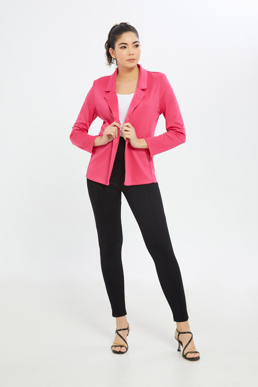 Redtag-Women-Front-Open-Lapelled-Jacket-Category:Jackets,-Colour:Fuchsia,-Deals:New-In,-Filter:Women's-Clothing,-H1:LWR,-H2:LAD,-H3:CSJ,-H4:CSJ,-New-In-Women-APL,-Non-Sale,-S23B,-Season:S23B,-Section:Women,-Women-Jackets-Women's-