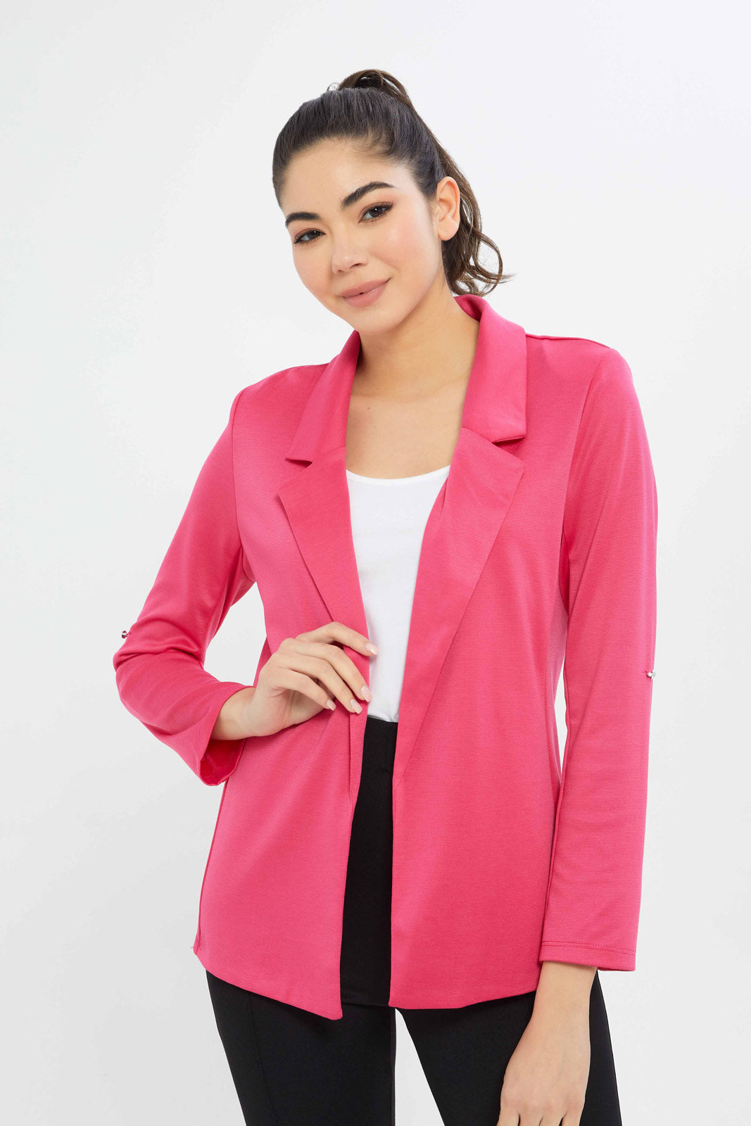 Redtag-Women-Front-Open-Lapelled-Jacket-Category:Jackets,-Colour:Fuchsia,-Deals:New-In,-Filter:Women's-Clothing,-H1:LWR,-H2:LAD,-H3:CSJ,-H4:CSJ,-New-In-Women-APL,-Non-Sale,-S23B,-Season:S23B,-Section:Women,-Women-Jackets-Women's-