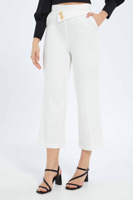 Redtag-Women-White-Waistband-Detail-Wideleg-Trouser-Category:Trousers,-Colour:White,-Deals:New-In,-Filter:Women's-Clothing,-New-In-Women-APL,-Non-Sale,-S23B,-Section:Women,-Women-Trousers-Women's-