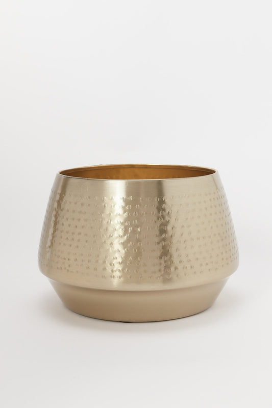 Redtag-Gold-Hammered-Planter-Category:Plants-&-Flowers,-Colour:Gold,-Deals:New-In,-Filter:Home-Decor,-H1:HMW,-H2:HOM,-H3:DEA,-H4:VSS,-HMW-HOM-Decorative-Accessories,-New-In-HMW-HOM,-Non-Sale,-S23B,-Season:S23B,-Section:Homewares-Home-Decor-