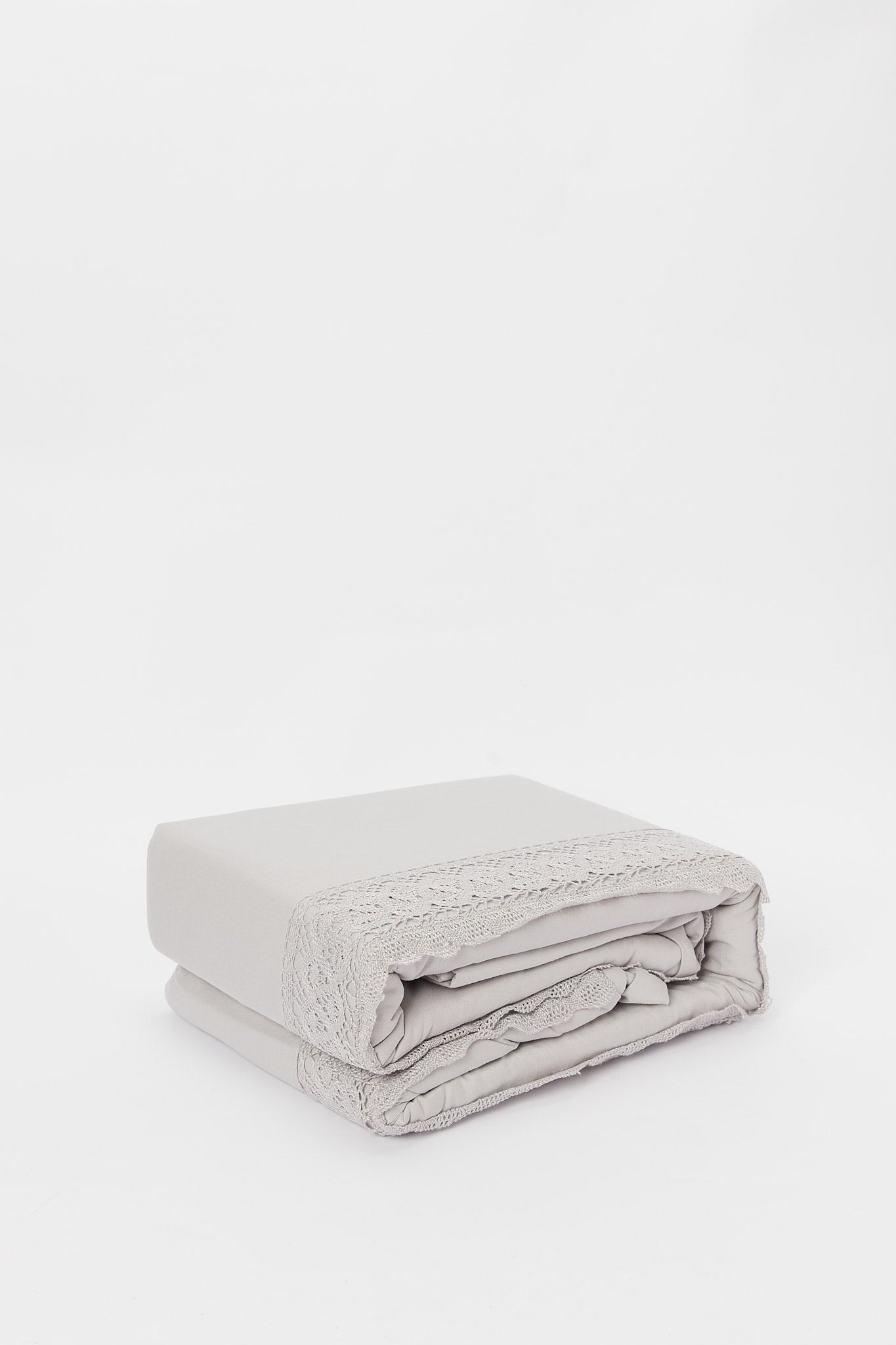 Redtag-Grey-2-Piece-Duvet-Cover-Set-With-Lace-(Single-Size)-Category:Duvet-Covers,-Colour:Grey,-Deals:New-In,-Filter:Home-Bedroom,-H1:HMW,-H2:BED,-H3:BLN,-H4:DVC,-HMW-BED-Duvet-Covers,-New-In-HMW-BED,-Non-Sale,-Packs,-S23B,-Season:S23B,-Section:Homewares,-Set:Set-of-2,-Style:SOLID-Home-Bedroom-