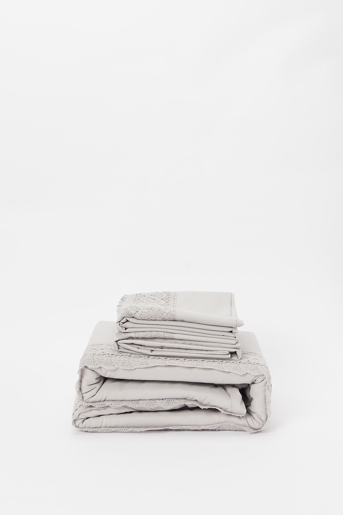 Redtag-Grey-3-Piece-Duvet-Cover-Set-With-Lace-(Double-Size)-Category:Duvet-Covers,-Colour:Grey,-Deals:New-In,-Filter:Home-Bedroom,-H1:HMW,-H2:BED,-H3:BLN,-H4:DVC,-HMW-BED-Duvet-Covers,-New-In-HMW-BED,-Non-Sale,-Packs,-S23B,-Season:S23B,-Section:Homewares,-Set:Set-of-3,-Style:SOLID-Home-Bedroom-