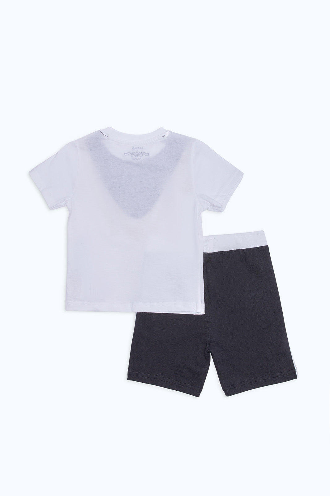 Redtag-Boys-Black-And-White-With-Gold-Design-Print-Tshirt-And-Short-Set-(2-Pack)-Category:Sets,-Colour:White,-Deals:New-In,-Event:,-Filter:Infant-Boys-(3-to-24-Mths),-H1:KWR,-H2:INB,-H3:SET,-H4:CAE,-INB-Sets,-New-In-INB-APL,-Non-Sale,-Packs,-Promo:,-RMD,-S23C,-Season:S23C,-Section:Boys-(0-to-14Yrs),-Set:Set-of-2-Infant-Boys-3 to 24 Months