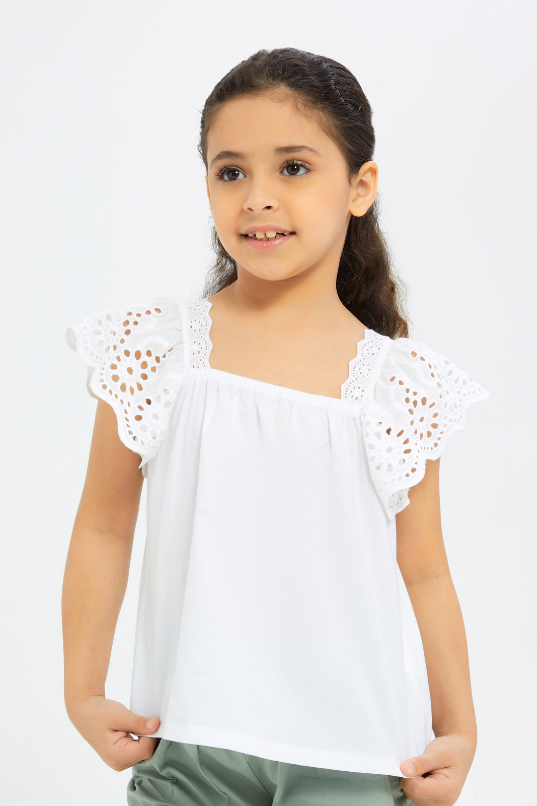 Redtag-Girls-Slv-Anglaise-Blouse--White-Category:Blouses,-Colour:White,-Deals:New-In,-Filter:Girls-(2-to-8-Yrs),-GIR-Blouses,-H1:KWR,-H2:GIR,-H3:BLO,-H4:CBL,-New-In-GIR-APL,-Non-Sale,-S23B,-Season:S23B,-Section:Girls-(0-to-14Yrs)-Girls-2 to 8 Years