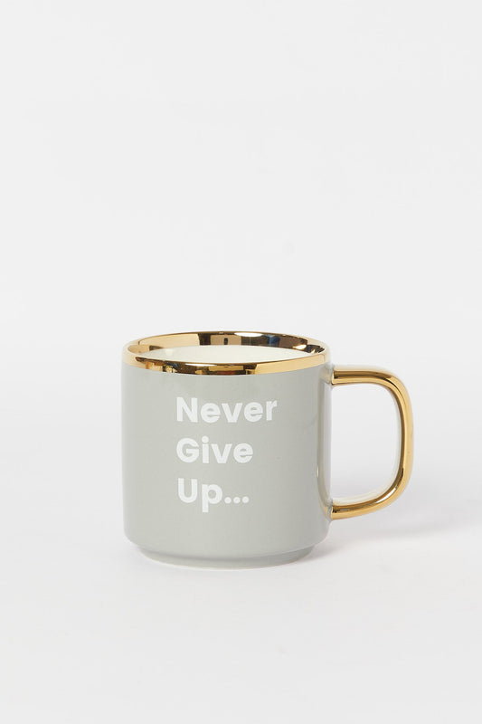 Redtag-Grey-Nerver-Give-Up-Mug-Category:Cups-&-Mugs,-Colour:Grey,-Deals:New-In,-Filter:Home-Dining,-H1:HMW,-H2:DIN,-H3:CRC,-H4:CSN,-HMW-DIN-Crockery,-New-In-HMW-DIN,-Non-Sale,-Promo:RIVA,-S23B,-Season:S23B,-Section:Homewares,-Style:MUG-Home-Dining-