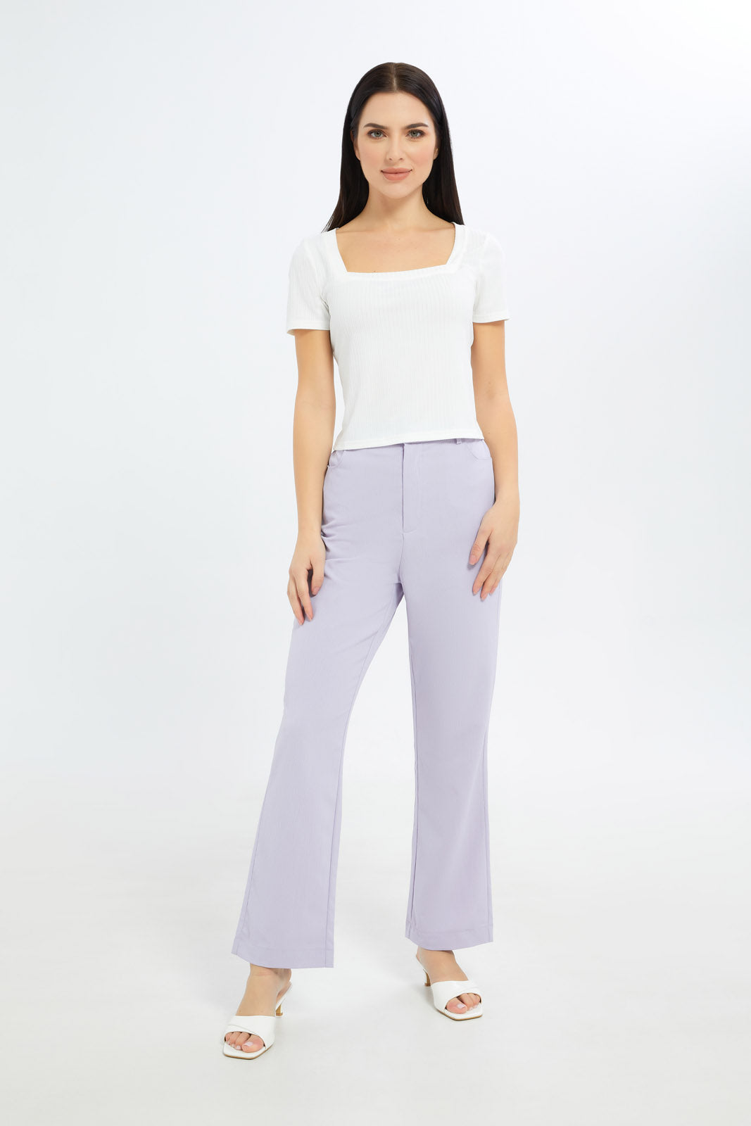 Redtag-Women-Lilac-Highwaist-Flared-Trouser-Category:Trousers,-Colour:Lilac,-Deals:New-In,-Filter:Women's-Clothing,-H1:LWR,-H2:LEC,-H3:TRS,-H4:CTR,-LEC,-LEC-Trousers,-New-In-LEC-APL,-Non-Sale,-S23C,-Season:S23C,-Section:Women-Women's-