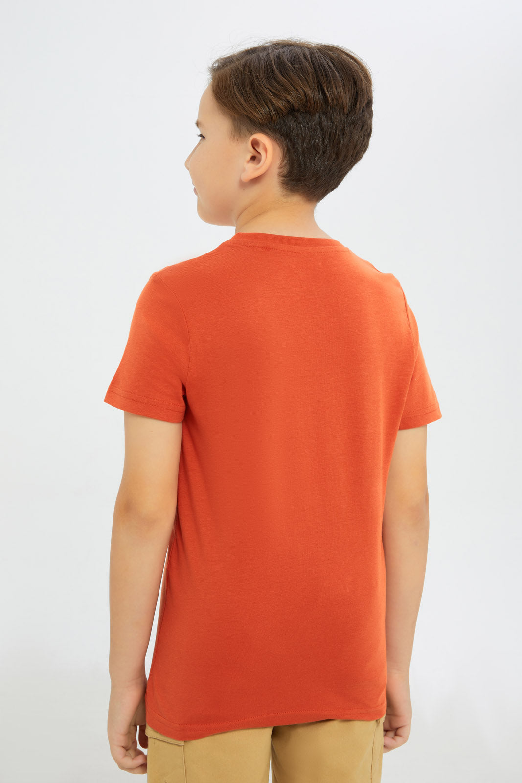 Redtag-Boys-Orange-Summer-Time-Short-Sleeve-Graphic-T-Shirt-BOY-T-Shirts,-Category:T-Shirts,-Colour:Orange,-Deals:New-In,-Filter:Boys-(2-to-8-Yrs),-H1:KWR,-H2:BOY,-H3:TSH,-H4:TSH,-New-In-BOY-APL,-Non-Sale,-Promo:TBL,-S23C,-Season:S23C,-Section:Boys-(0-to-14Yrs),-TBL-Boys-2 to 8 Years