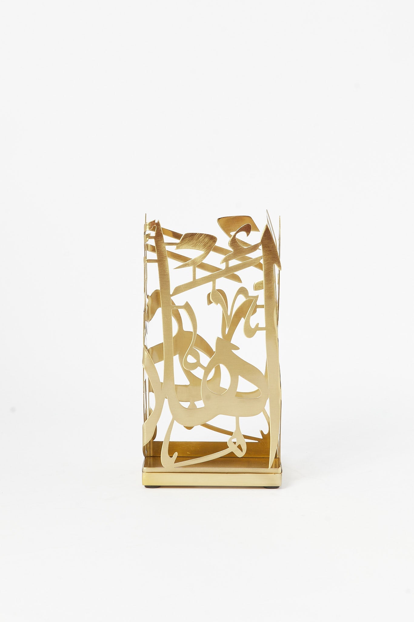 Redtag-Gold-Calligraphy-Square-Candle-Stand-Category:Artefact,-Colour:Gold,-Deals:New-In,-Filter:Home-Decor,-H1:HMW,-H2:HOM,-H3:DEA,-H4:GIW,-HMW-HOM-Decorative-Accessories,-New-In-HMW-HOM,-Non-Sale,-S23B,-Season:S23B,-Section:Homewares-Home-Decor-