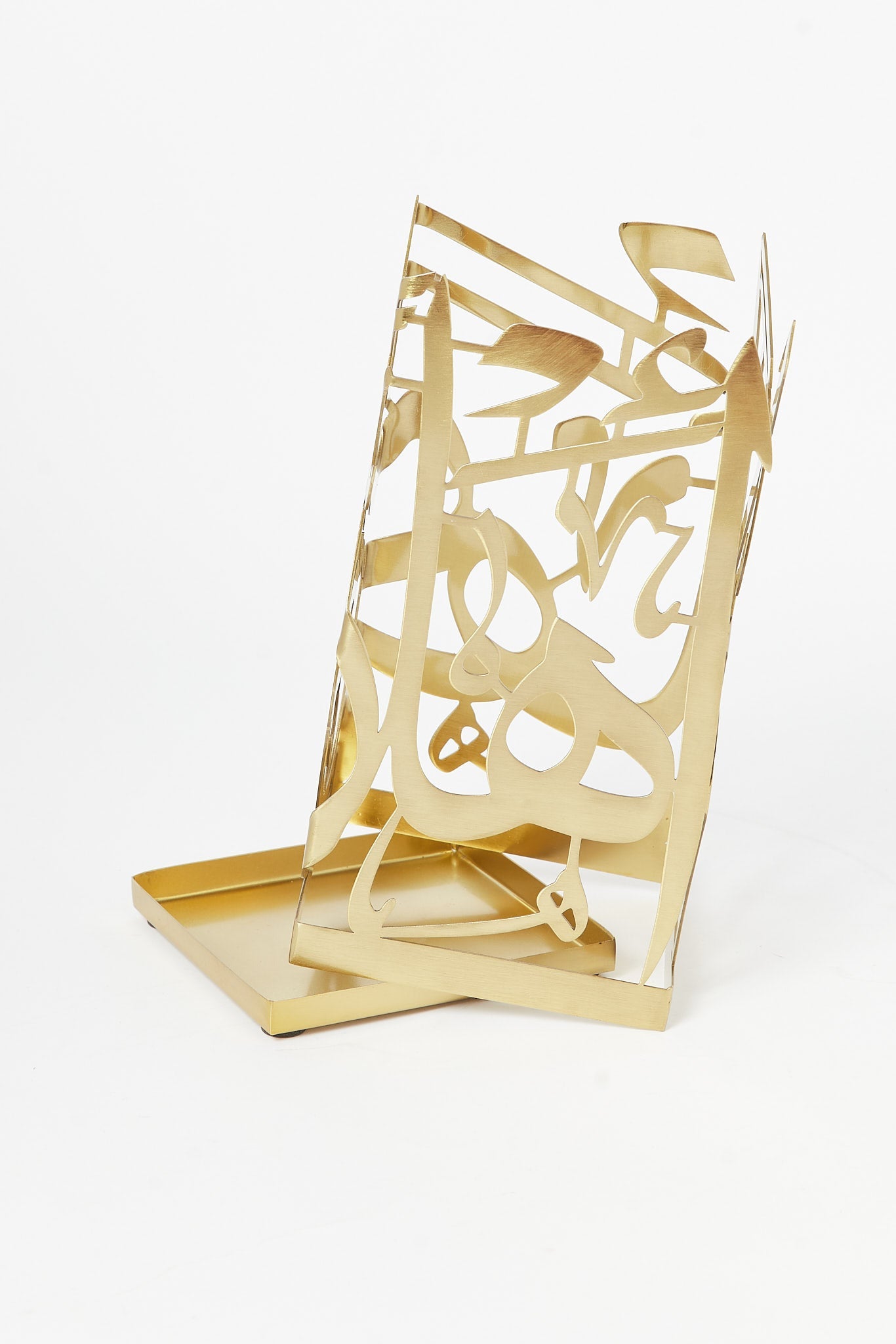 Redtag-Gold-Calligraphy-Square-Candle-Stand-Category:Artefact,-Colour:Gold,-Deals:New-In,-Filter:Home-Decor,-H1:HMW,-H2:HOM,-H3:DEA,-H4:GIW,-HMW-HOM-Decorative-Accessories,-New-In-HMW-HOM,-Non-Sale,-S23B,-Season:S23B,-Section:Homewares-Home-Decor-
