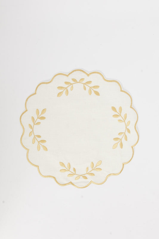 Redtag-Ivory-Cotton-Embroidered-Placemat-Category:Placemats-&-Coasters,-Colour:Ivory,-Deals:New-In,-Filter:Home-Dining,-H1:HMW,-H2:DIN,-H3:KIS,-H4:MAC,-HMW-DIN-Kitchen-Accessories,-New-In-HMW-DIN,-Non-Sale,-S23B,-Season:S23B,-Section:Homewares-Home-Dining-