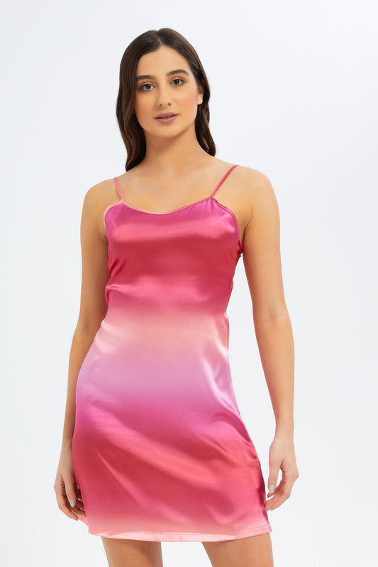 Redtag-Women-Pink-Ombre-Chemise-Category:Chemises,-Colour:Apricot,-Deals:New-In,-Filter:Women's-Clothing,-New-In-Women-APL,-Non-Sale,-S23C,-Section:Women,-Women-Chemises--