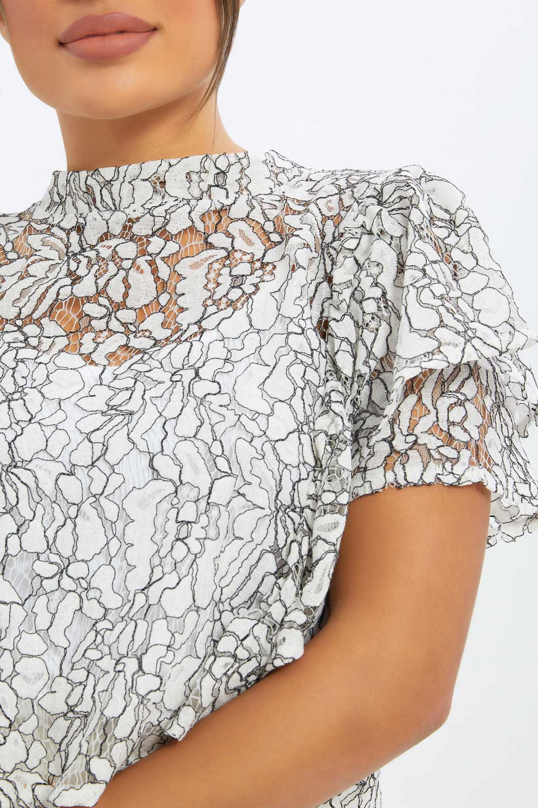 Redtag-Women-Printed-Lace-Frill-Detail-Tee-Category:Blouses,-Colour:Assorted,-Deals:New-In,-Event:RMD,-Filter:Women's-Clothing,-H1:LWR,-H2:LAD,-H3:BLO,-H4:CBL,-New-In-Women-APL,-Non-Sale,-Promo:RMD,-RMD,-S23B,-Season:S23C,-Section:Women,-Women-Blouses-Women's-