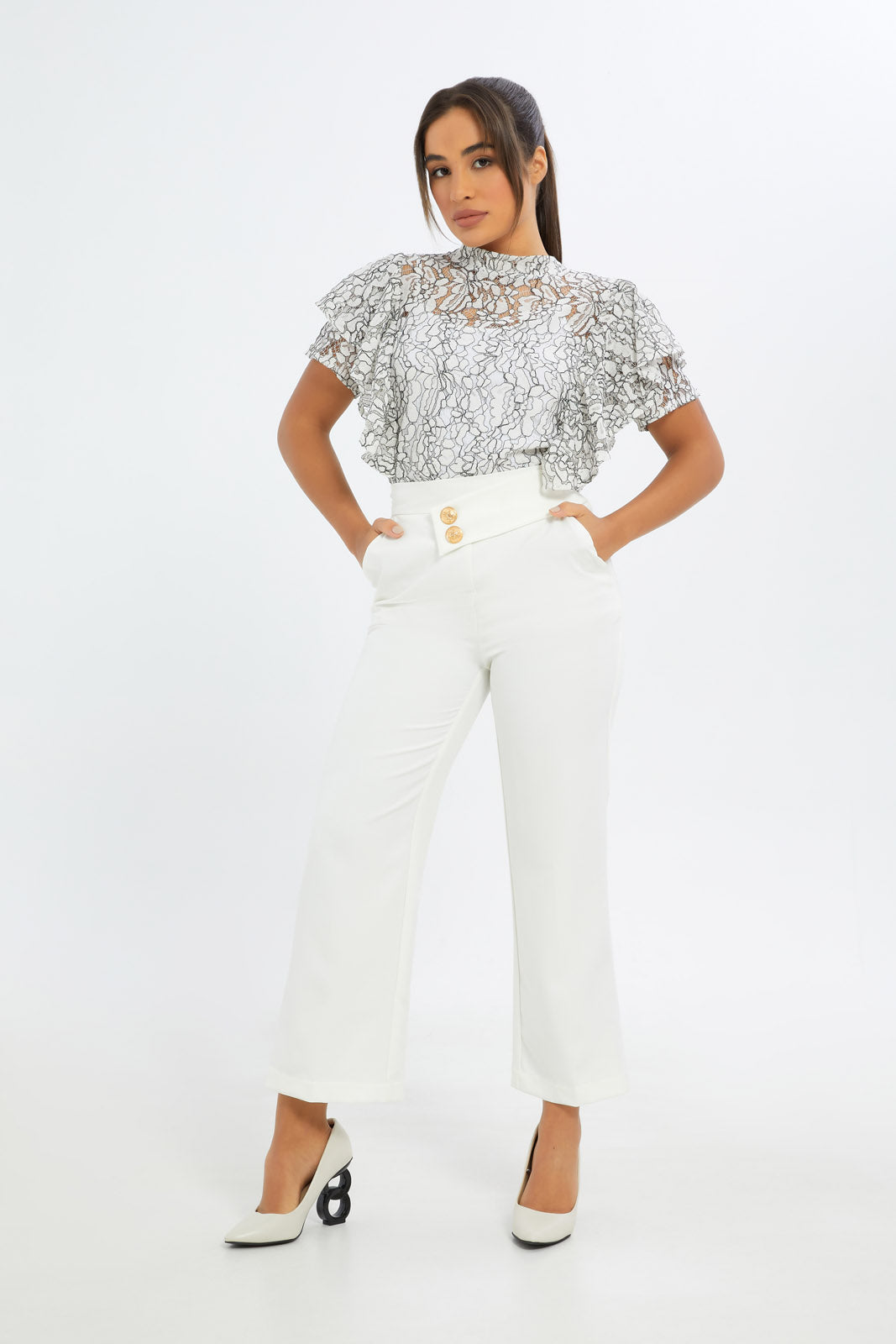 Redtag-Women-Printed-Lace-Frill-Detail-Tee-Category:Blouses,-Colour:Assorted,-Deals:New-In,-Event:RMD,-Filter:Women's-Clothing,-H1:LWR,-H2:LAD,-H3:BLO,-H4:CBL,-New-In-Women-APL,-Non-Sale,-Promo:RMD,-RMD,-S23B,-Season:S23C,-Section:Women,-Women-Blouses-Women's-