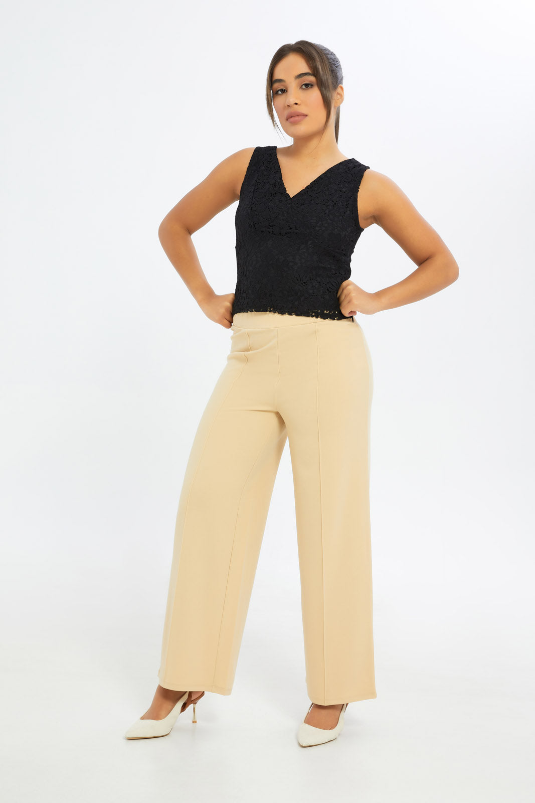 Redtag-Women-Black-Sleeveless-Lace-Top-Category:Tops,-Colour:Black,-Deals:New-In,-Event:EID,-Filter:Women's-Clothing,-H1:LWR,-H2:LAD,-H3:JYT,-H4:FJT,-New-In-Women-APL,-Non-Sale,-Promo:EID,-RMD,-S23B,-Season:S23D,-Section:Women,-Women-Tops-Women's-