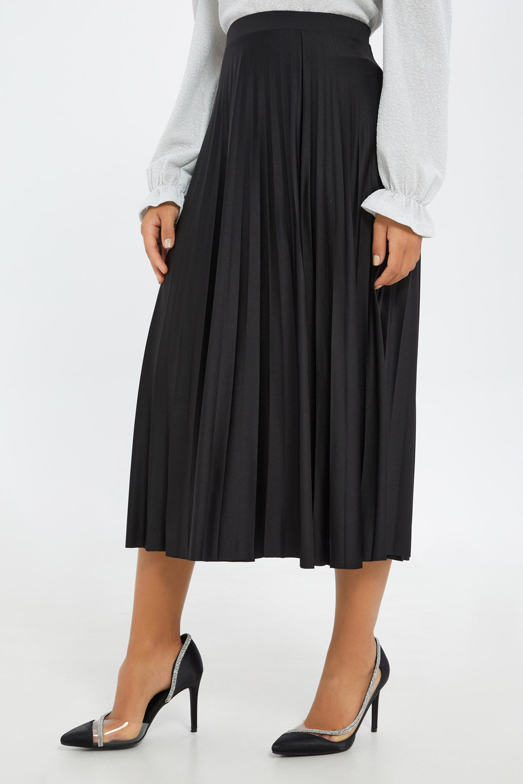 Redtag-Women-Black-Pleated-Skirt-Category:Skirts,-Colour:Black,-Deals:New-In,-Event:RMD,-Filter:Women's-Clothing,-H1:LWR,-H2:LAD,-H3:SKT,-H4:CAK,-New-In-Women-APL,-Non-Sale,-Promo:RMD,-RMD,-S23B,-Season:S23C,-Section:Women,-Women-Skirts-Women's-