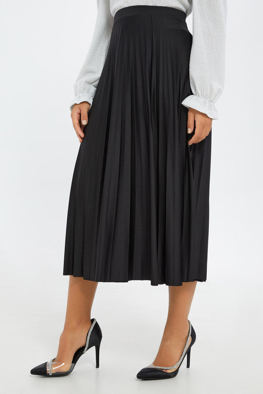 Redtag-Women-Black-Pleated-Skirt-Category:Skirts,-Colour:Black,-Deals:New-In,-Event:RMD,-Filter:Women's-Clothing,-H1:LWR,-H2:LAD,-H3:SKT,-H4:CAK,-New-In-Women-APL,-Non-Sale,-Promo:RMD,-RMD,-S23B,-Season:S23C,-Section:Women,-Women-Skirts-Women's-