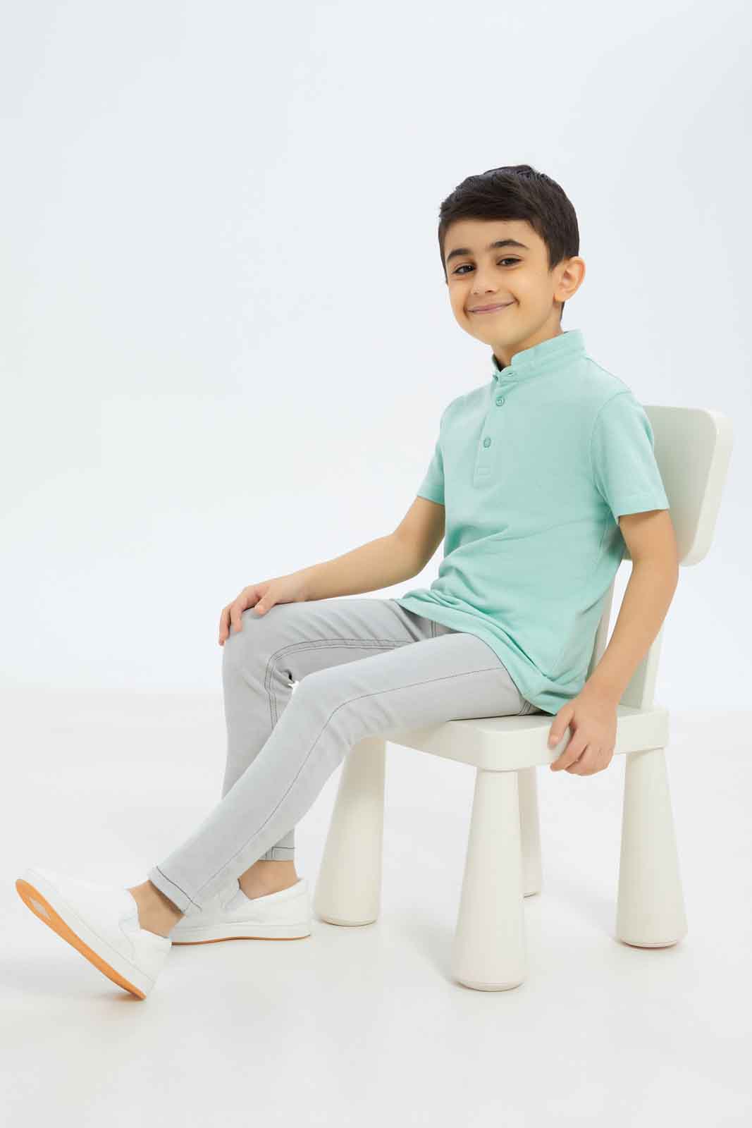 Redtag-Boys-Mint-Stand-Up-Collar-Polo-Shirt-BOY-Polo-T-Shirts,-Category:Polo-T-Shirts,-Colour:Mint,-Deals:New-In,-Filter:Boys-(2-to-8-Yrs),-New-In-BOY-APL,-Non-Sale,-S23B,-Section:Boys-(0-to-14Yrs),-VLM-Boys-2 to 8 Years