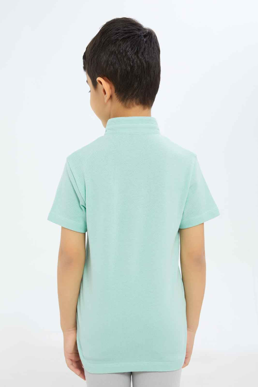 Redtag-Boys-Mint-Stand-Up-Collar-Polo-Shirt-BOY-Polo-T-Shirts,-Category:Polo-T-Shirts,-Colour:Mint,-Deals:New-In,-Filter:Boys-(2-to-8-Yrs),-New-In-BOY-APL,-Non-Sale,-S23B,-Section:Boys-(0-to-14Yrs),-VLM-Boys-2 to 8 Years