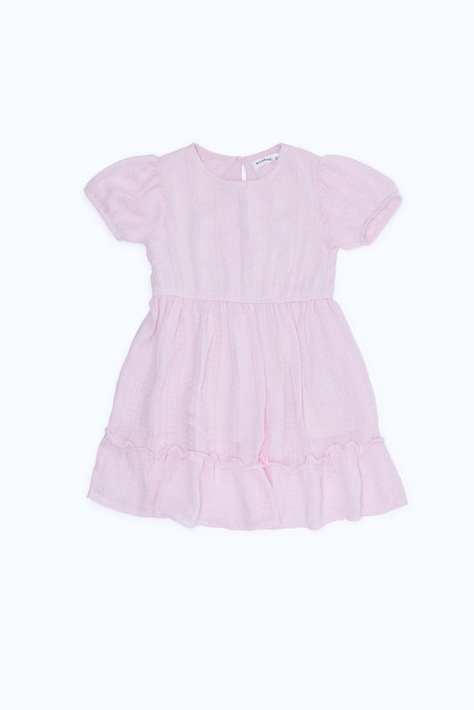 Redtag-Girls-Poly-Jacquard-Dress---Pink-Category:Dresses,-Colour:Apricot,-Deals:New-In,-Filter:Girls-(2-to-8-Yrs),-GIR-Dresses,-H1:KWR,-H2:GIR,-H3:DRS,-H4:CAD,-New-In-GIR-APL,-Non-Sale,-S23B,-Season:S23B,-Section:Girls-(0-to-14Yrs)-Girls-2 to 8 Years