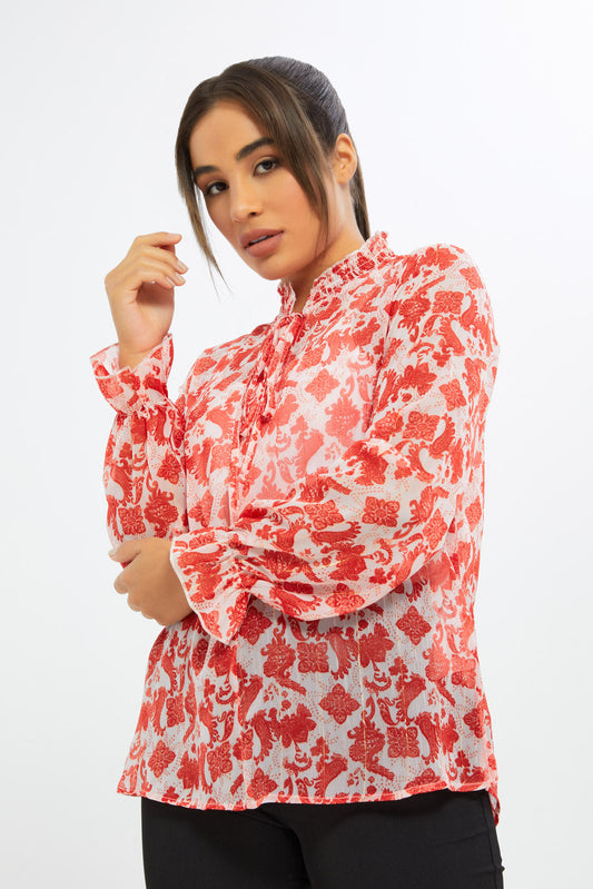 Redtag-Women-Metallic-Printed-Ls-Blouse-Category:Blouses,-Colour:Assorted,-Deals:New-In,-Event:RMD,-Filter:Women's-Clothing,-H1:LWR,-H2:LAD,-H3:BLO,-H4:CBL,-New-In-Women-APL,-Non-Sale,-Promo:RMD,-RMD,-S23B,-Season:S23C,-Section:Women,-Women-Blouses-Women's-