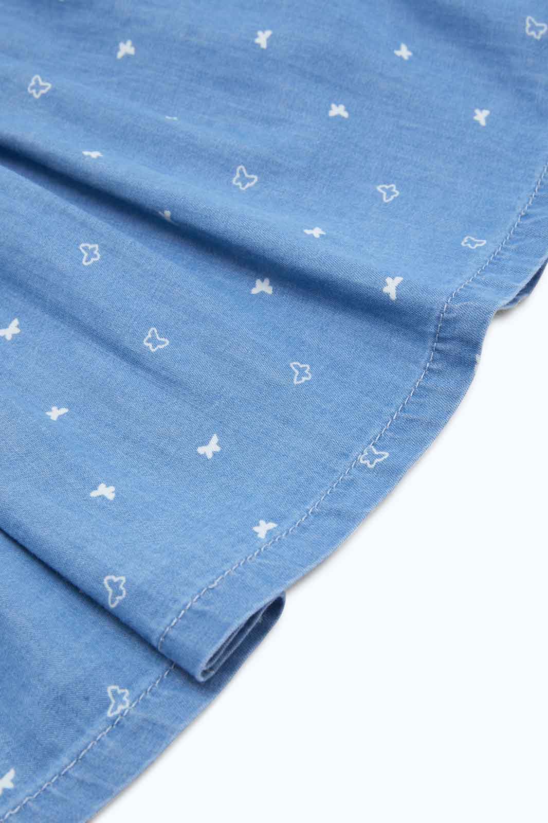 Redtag-Girls-Blue-Printed-Denim-Dirndl-Skirt-Category:Skirts,-Colour:Blue,-Deals:New-In,-Filter:Infant-Girls-(3-to-24-Mths),-ING-Skirts,-New-In-ING-APL,-Non-Sale,-S23B,-Section:Girls-(0-to-14Yrs)-Infant-Girls-3 to 24 Months