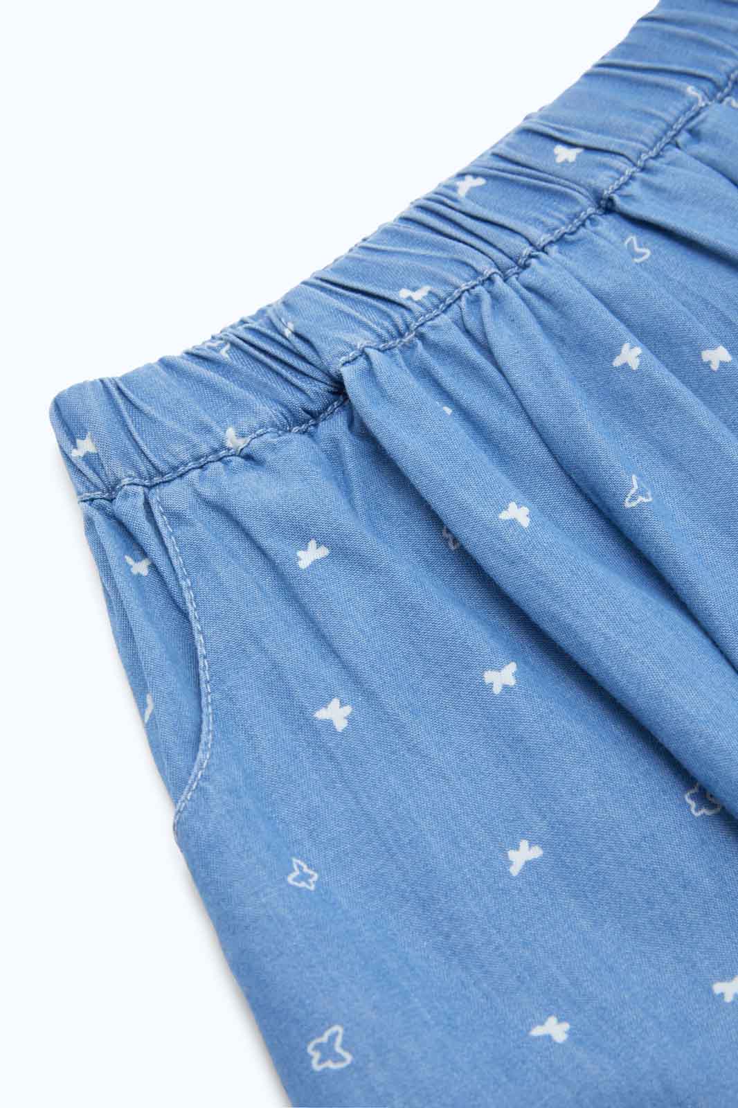 Redtag-Girls-Blue-Printed-Denim-Dirndl-Skirt-Category:Skirts,-Colour:Blue,-Deals:New-In,-Filter:Infant-Girls-(3-to-24-Mths),-ING-Skirts,-New-In-ING-APL,-Non-Sale,-S23B,-Section:Girls-(0-to-14Yrs)-Infant-Girls-3 to 24 Months