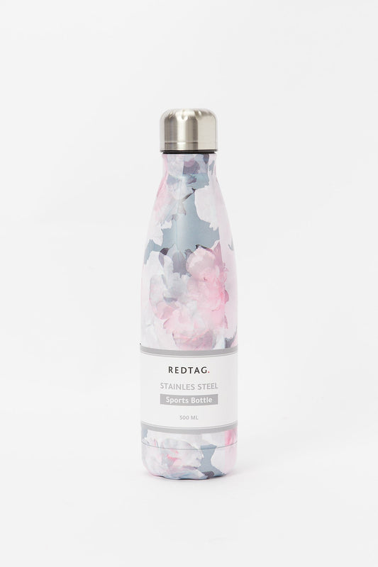 Redtag-Floral-Water-Bottle-Category:Bottles,-Colour:Assorted,-Deals:New-In,-Filter:Home-Dining,-H1:HMW,-H2:DIN,-H3:DRW,-H4:JUG,-HMW-DIN-Drinkware,-New-In-HMW-DIN,-Non-Sale,-S23B,-Season:S23B,-Section:Homewares,-Style:BOTTLE-Home-Dining-