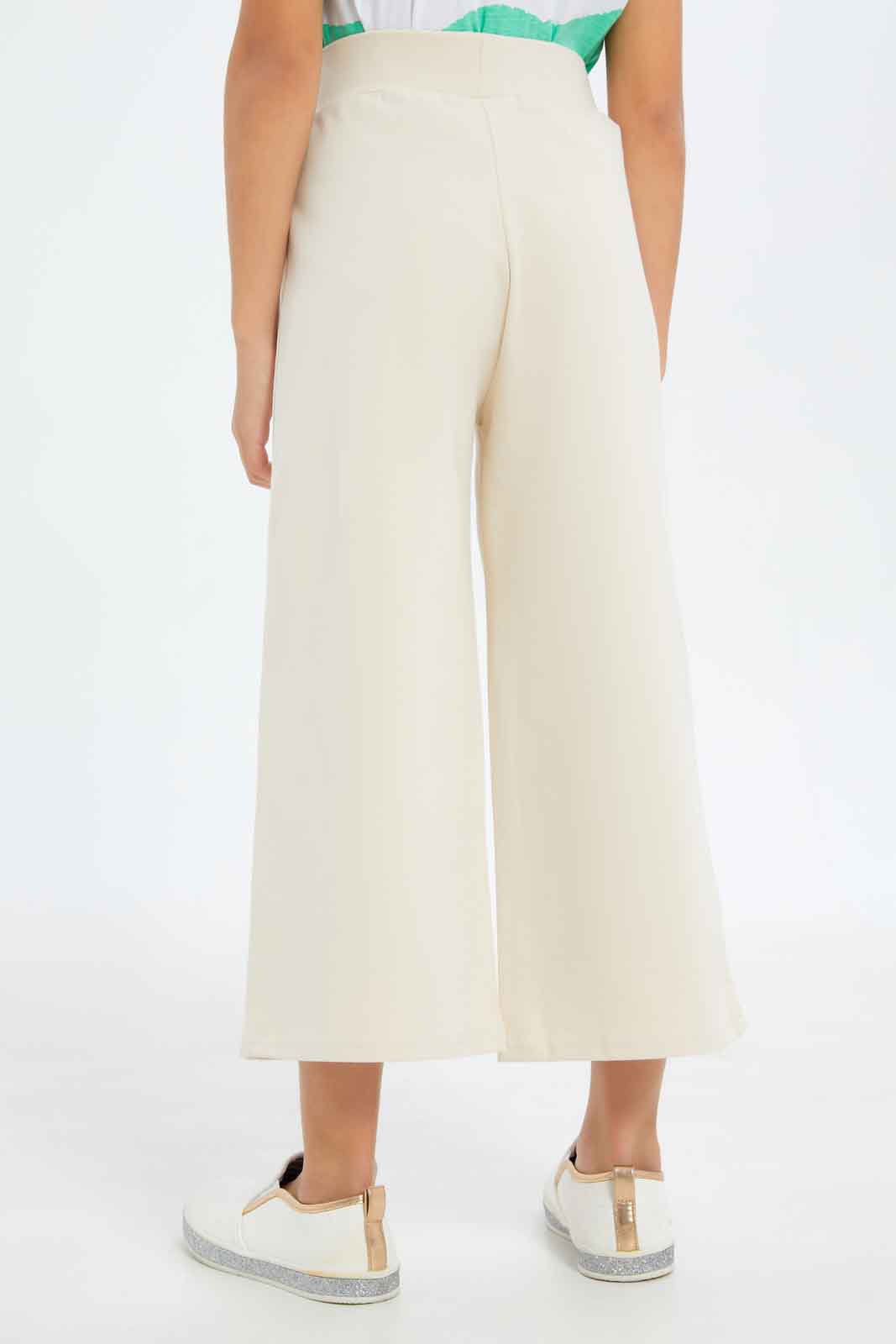 Redtag-Girls-Wide-Leg-Jersey-Trouser---Beige-Category:Trousers,-Colour:Beige,-Deals:New-In,-Filter:Girls-(2-to-8-Yrs),-GIR-Trousers,-New-In-GIR-APL,-Non-Sale,-S23B,-Section:Girls-(0-to-14Yrs)-Girls-2 to 8 Years