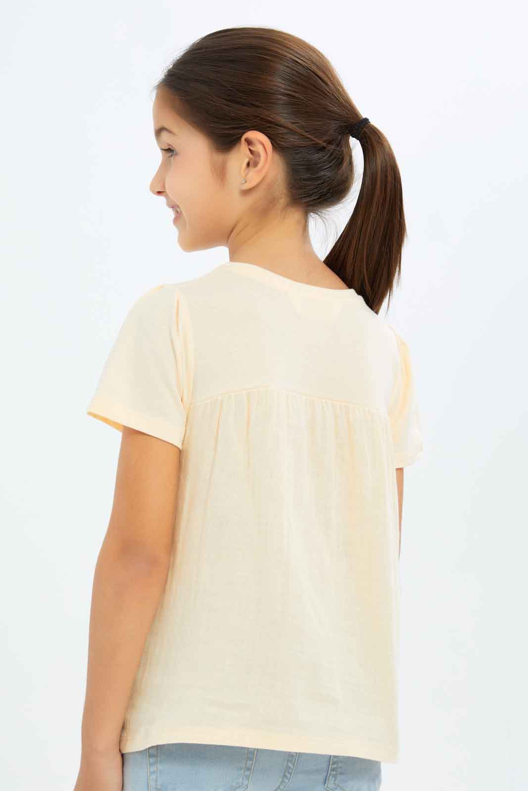 Redtag-Girls-Knit-Cheesecloth-Jersey-Top---Cream-Category:Jackets,-Colour:Cream,-Deals:New-In,-Filter:Girls-(2-to-8-Yrs),-GIR-Jackets,-New-In-GIR-APL,-Non-Sale,-S23B,-Section:Girls-(0-to-14Yrs)--