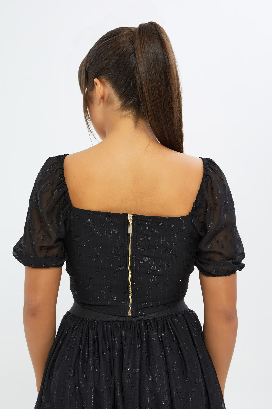Redtag-Women-Black-Metallic-Puff-Slv-Crop-Top-Category:Blouses,-Colour:Black,-Deals:New-In,-Event:RMD,-Filter:Women's-Clothing,-H1:LWR,-H2:LAD,-H3:BLO,-H4:CBL,-New-In-Women-APL,-Non-Sale,-Promo:RMD,-RMD,-S23C,-Season:S23C,-Section:Women,-Women-Blouses-Women's-