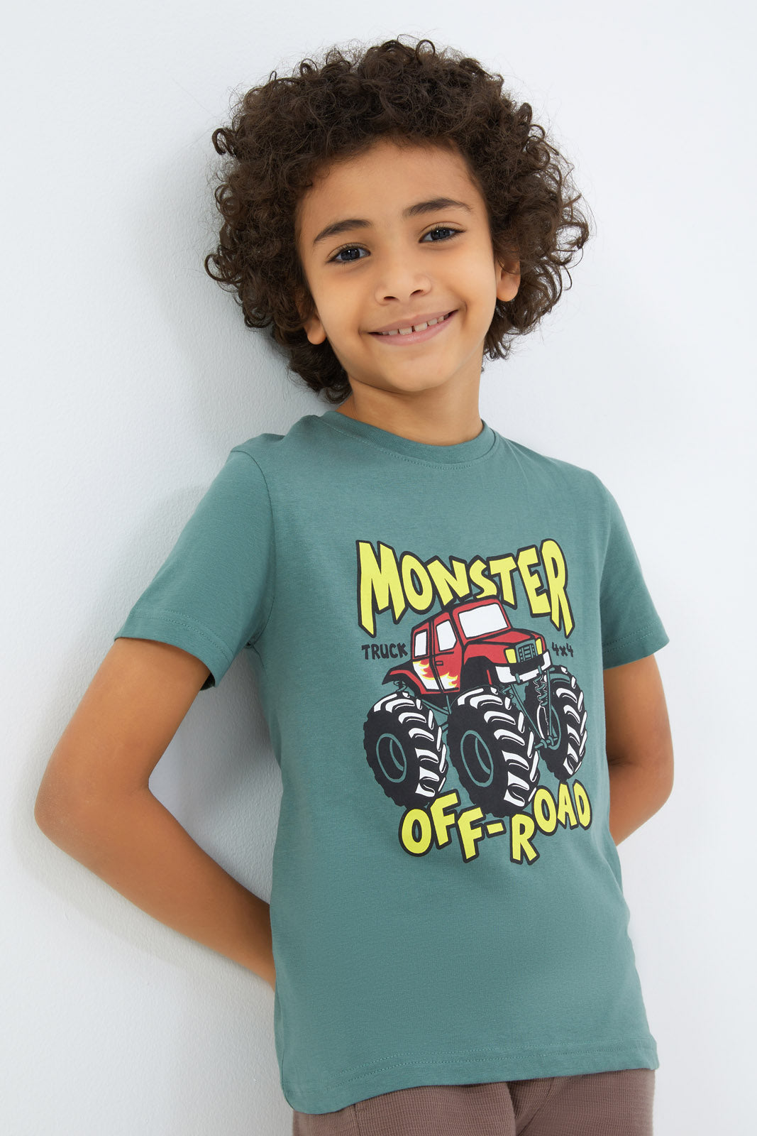Redtag-Boys-Olive-Car-3-Pc-Pack-Short-Sleeve-T-Shirt-BOY-T-Shirts,-Category:T-Shirts,-Colour:Green,-Deals:New-In,-Filter:Boys-(2-to-8-Yrs),-New-In-BOY-APL,-Non-Sale,-S23C,-Section:Boys-(0-to-14Yrs),-VLM-Boys-2 to 8 Years