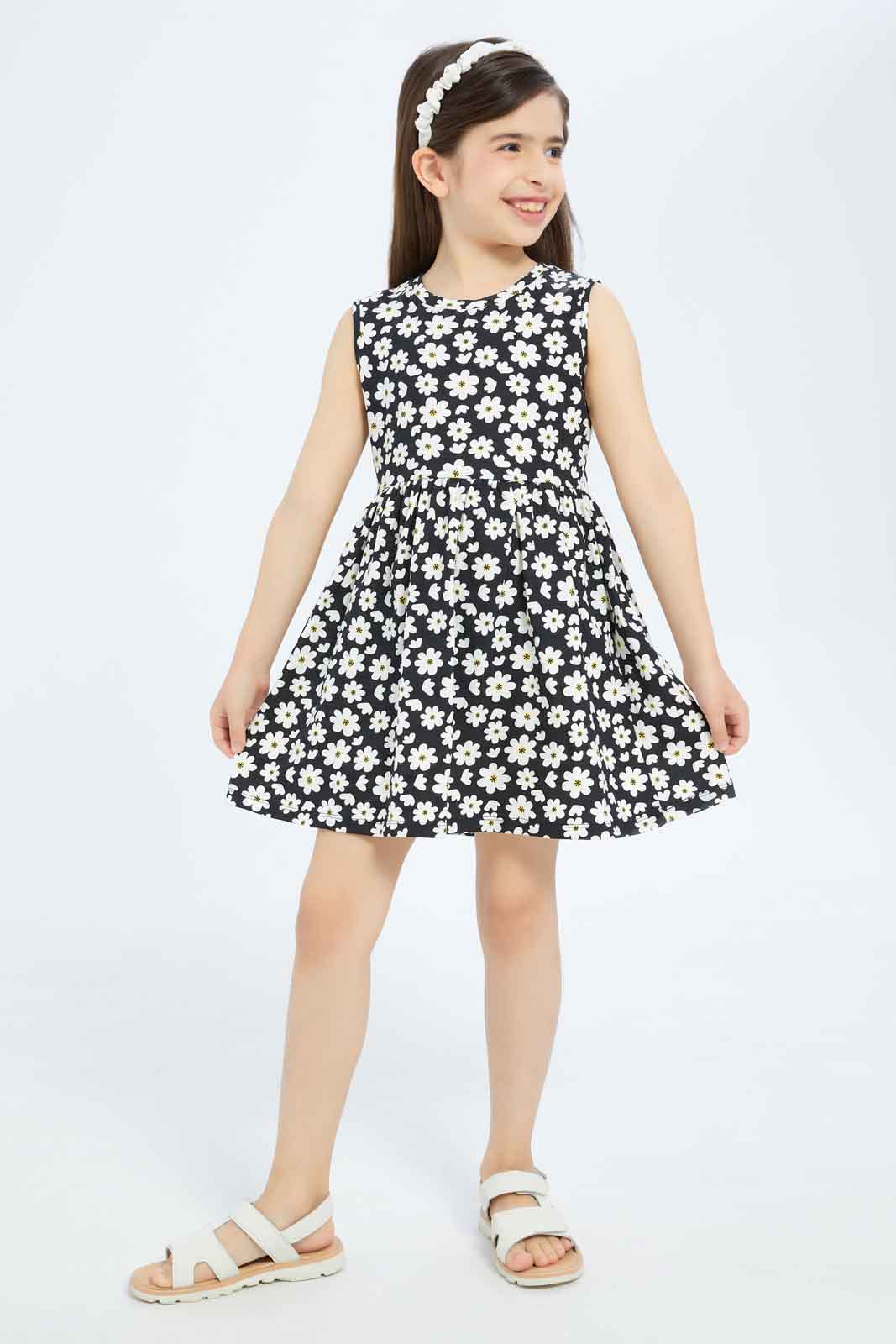 Redtag-Girls-2Pk-Sj-Dresses---White-Category:Dresses,-Colour:Yellow,-Deals:New-In,-Filter:Girls-(2-to-8-Yrs),-GIR-Dresses,-New-In-GIR-APL,-Non-Sale,-S23B,-Section:Girls-(0-to-14Yrs)-Girls-2 to 8 Years