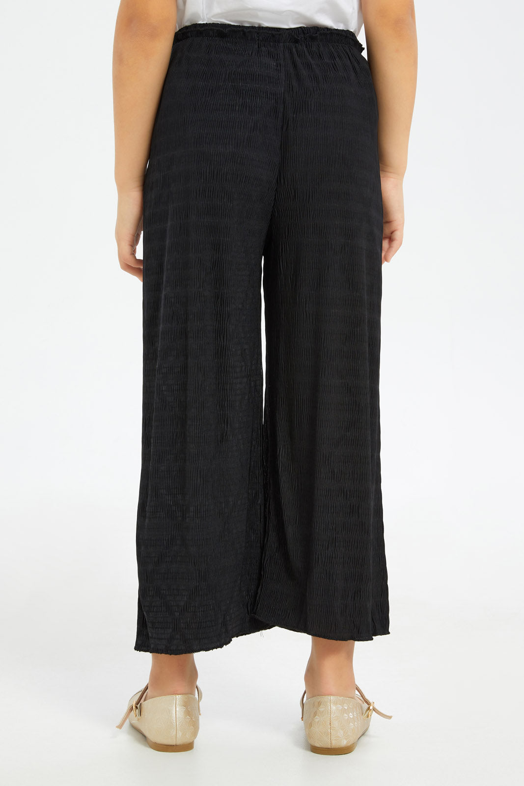 Redtag-Girls-Black-Crinkled-Trouser-Category:Trousers,-Colour:Black,-Deals:New-In,-Filter:Girls-(2-to-8-Yrs),-GIR-Trousers,-H1:KWR,-H2:GIR,-H3:TRS,-H4:CTR,-New-In-GIR-APL,-Non-Sale,-S23B,-Season:S23B,-Section:Girls-(0-to-14Yrs)-Girls-2 to 8 Years