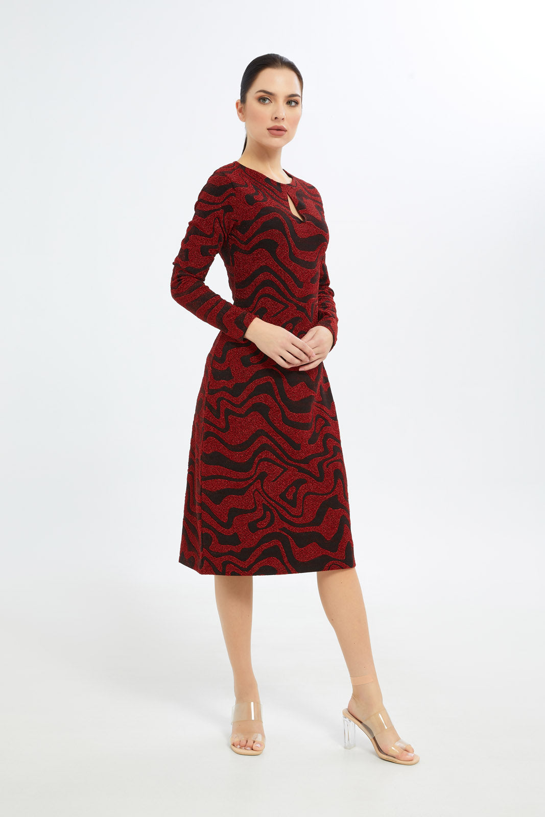 Redtag-Women-Crewneck-Lurex-Longsleeve-Dress-Category:Dresses,-Colour:Assorted,-Deals:New-In,-Filter:Women's-Clothing,-H1:LWR,-H2:LEC,-H3:DRS,-H4:CAD,-LEC,-LEC-Dresses,-New-In-LEC-APL,-Non-Sale,-S23C,-Season:S23C,-Section:WomenDress-Size:Maxi-Dress-Women's-
