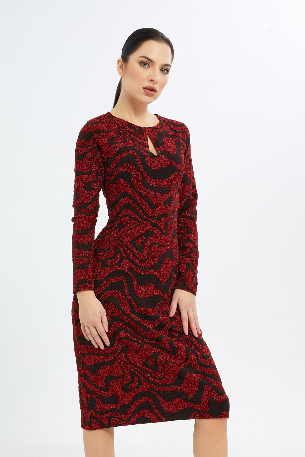 Redtag-Women-Crewneck-Lurex-Longsleeve-Dress-Category:Dresses,-Colour:Assorted,-Deals:New-In,-Filter:Women's-Clothing,-H1:LWR,-H2:LEC,-H3:DRS,-H4:CAD,-LEC,-LEC-Dresses,-New-In-LEC-APL,-Non-Sale,-S23C,-Season:S23C,-Section:WomenDress-Size:Maxi-Dress-Women's-