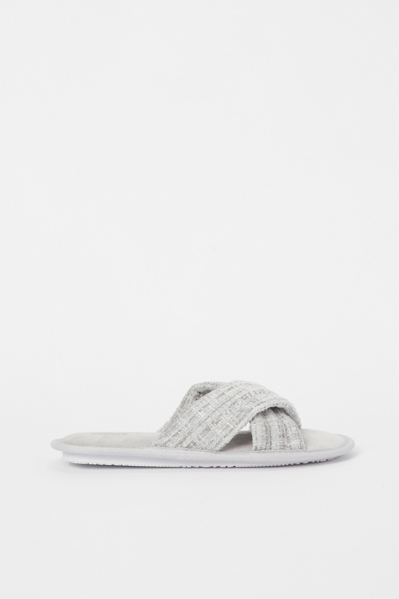 Redtag-Grey-Cross-Over-Slipper-Category:Slippers,-Colour:Grey,-Deals:New-In,-Filter:Women's-Footwear,-H1:FOO,-H2:LAD,-H3:SLI,-H4:SLI,-N/A,-New-In-Women-FOO,-Non-Sale,-S23C,-Season:S23C,-Section:Women,-Women-Slippers-Women's-
