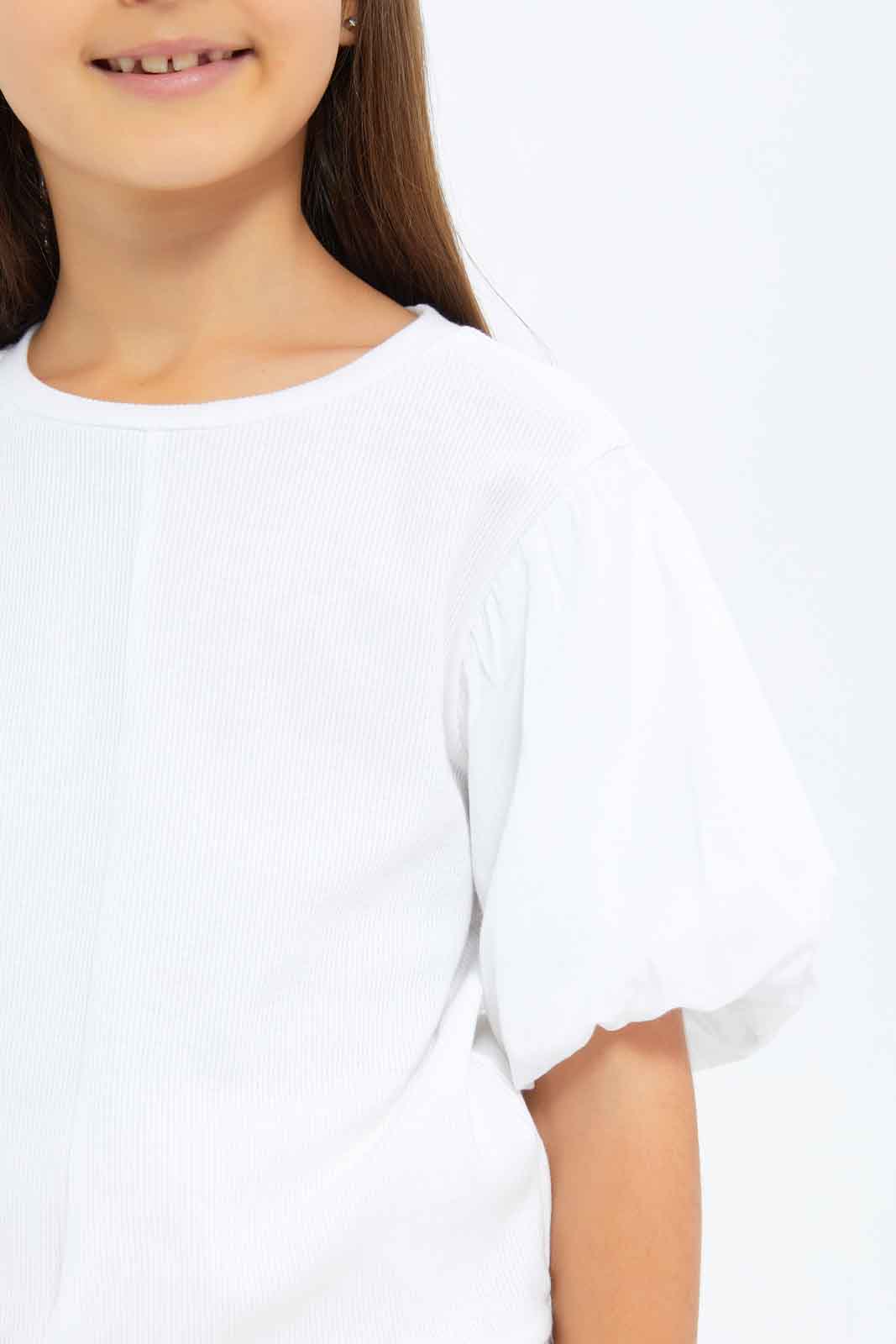 Redtag-Girls-Knot-Detail-Jersey-Top---White-Category:Jackets,-Colour:White,-Deals:New-In,-Filter:Girls-(2-to-8-Yrs),-GIR-Jackets,-New-In-GIR-APL,-Non-Sale,-S23B,-Section:Girls-(0-to-14Yrs)--
