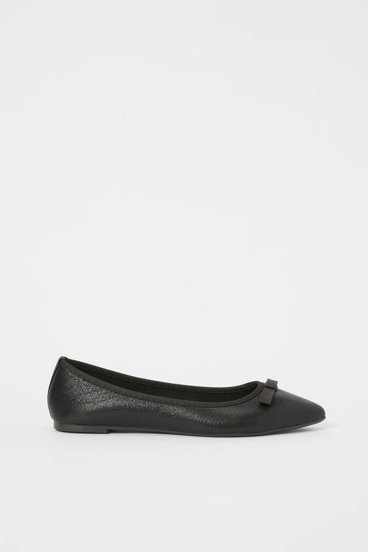 Redtag-Black-Bow-Trim-Ballerina-Category:Shoes,-Colour:Black,-Deals:New-In,-Filter:Women's-Footwear,-H1:FOO,-H2:LAD,-H3:SHO,-H4:CAH,-N/A,-New-In-Women-FOO,-Non-Sale,-S23C,-Season:S23C,-Section:Women,-Women-Shoes-Women's-