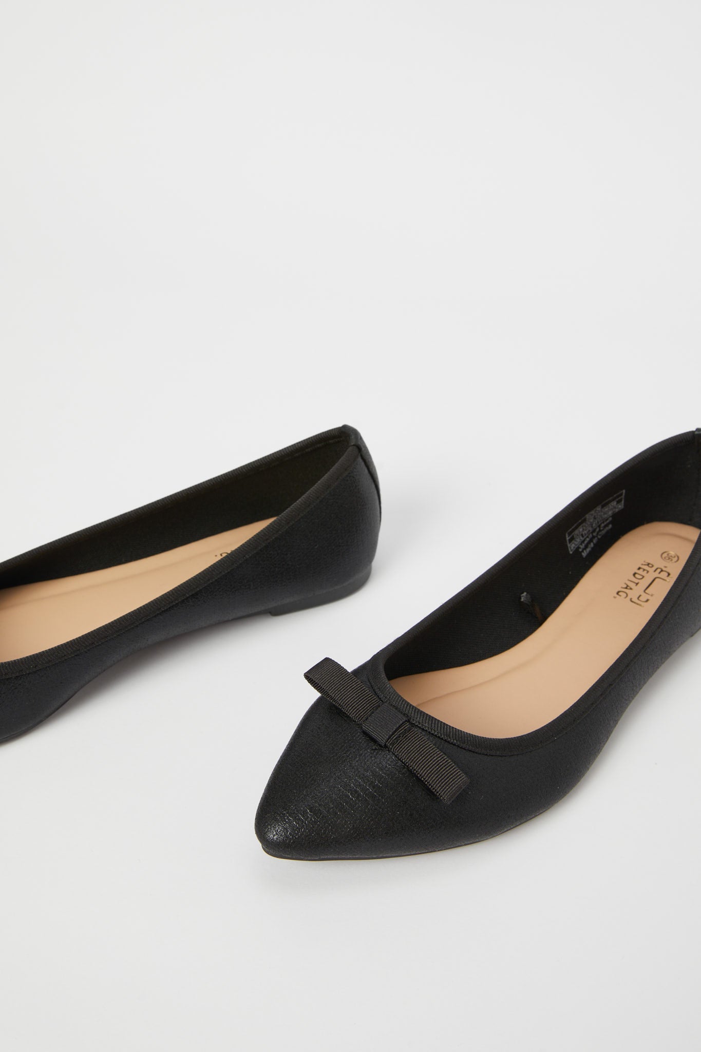 Redtag-Black-Bow-Trim-Ballerina-Category:Shoes,-Colour:Black,-Deals:New-In,-Filter:Women's-Footwear,-H1:FOO,-H2:LAD,-H3:SHO,-H4:CAH,-N/A,-New-In-Women-FOO,-Non-Sale,-S23C,-Season:S23C,-Section:Women,-Women-Shoes-Women's-