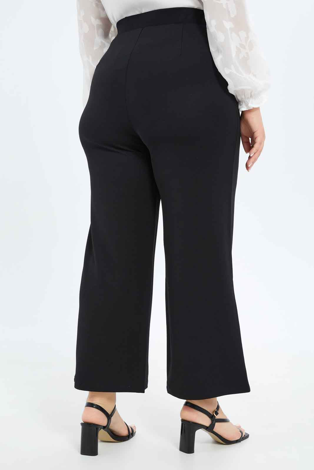 Redtag-Women-Black-Wide-Leg-Belted-Trouser-Category:Trousers,-Colour:Black,-Deals:New-In,-Filter:Plus-Size,-LDP-Trousers,-New-In-LDP-APL,-Non-Sale,-S23B,-Section:Women-Women's-