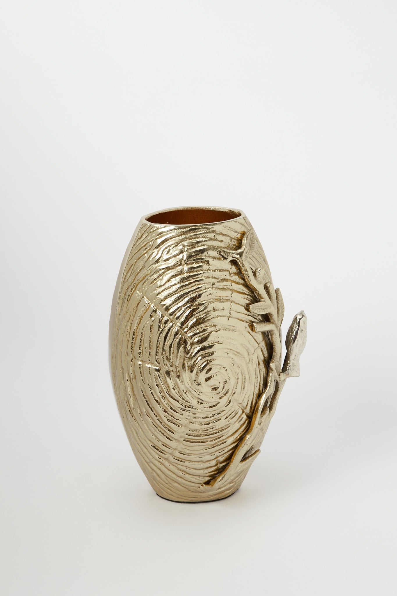 Redtag-Gold-Texture-Bird-Vase-Category:Artefact,-Colour:Gold,-Deals:New-In,-Filter:Home-Decor,-H1:HMW,-H2:HOM,-H3:DEA,-H4:GIW,-HMW-HOM-Decorative-Accessories,-New-In-HMW-HOM,-Non-Sale,-Promo:RIVA,-RMD,-S23C,-Season:S23C,-Section:Homewares,-Style:METAL-RANGE-Home-Decor-