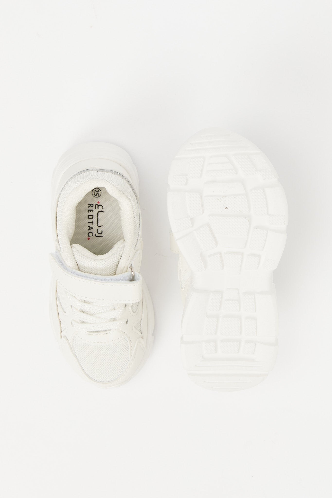 Redtag-White-Material-Block-Chunky-Sneaker-BOY-Trainers,-Category:Trainers,-Colour:White,-Deals:New-In,-Filter:Boys-Footwear-(3-to-5-Yrs),-H1:FOO,-H2:BOY,-H3:TRN,-H4:CLT,-N/A,-New-In-BOY-FOO,-Non-Sale,-S23B,-Season:S23B,-Section:Boys-(0-to-14Yrs)-Boys-3 to 5 Years