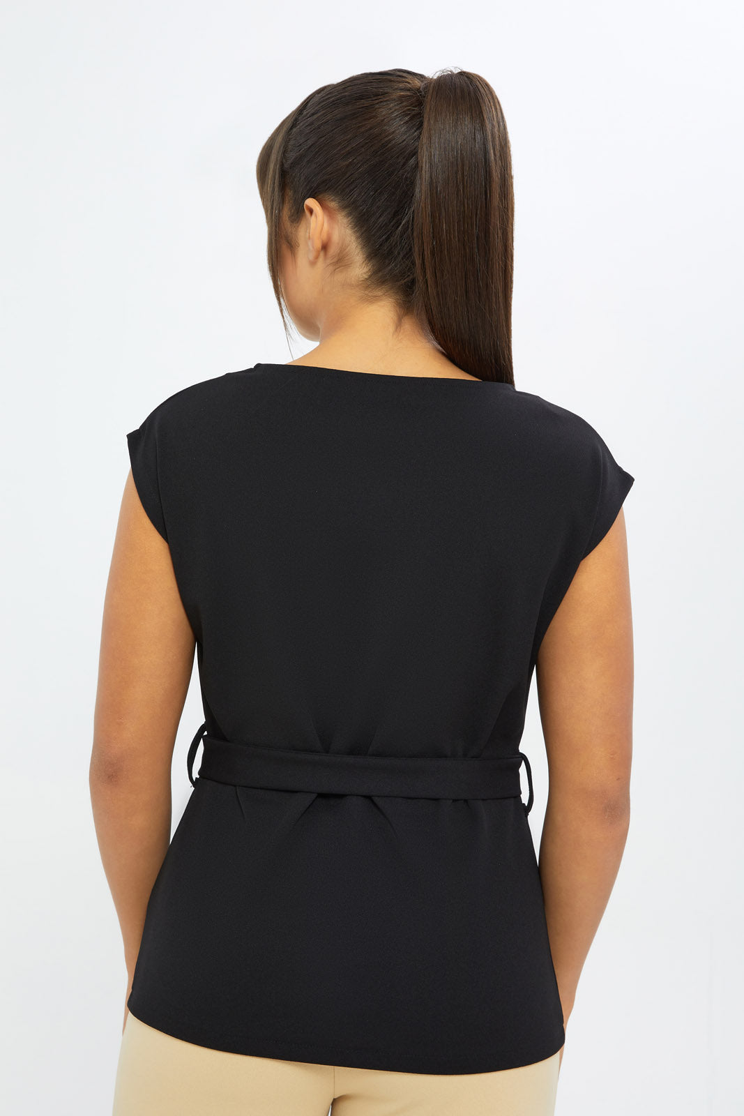 Redtag-Women-Black-Diamante-Belted-Top-Category:Tops,-Colour:Black,-Deals:New-In,-Event:RMD,-Filter:Women's-Clothing,-H1:LWR,-H2:LAD,-H3:JYT,-H4:FJT,-New-In-Women-APL,-Non-Sale,-Promo:RMD,-RMD,-S23C,-Season:S23C,-Section:Women,-Women-Tops-Women's-