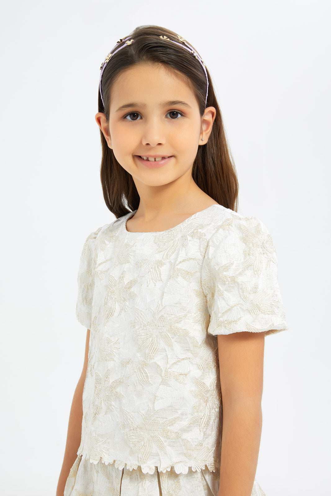 Redtag-Girls-Ivory-Allover-Pattern-Gold-Embroidered-Jacquard-Blouse-Category:Blouses,-Colour:Ivory,-Deals:New-In,-Filter:Girls-(2-to-8-Yrs),-GIR-Blouses,-H1:KWR,-H2:GIR,-H3:BLO,-H4:CBL,-New-In-GIR-APL,-Non-Sale,-RMD,-S23C,-Season:S23C,-Section:Girls-(0-to-14Yrs)-Girls-2 to 8 Years
